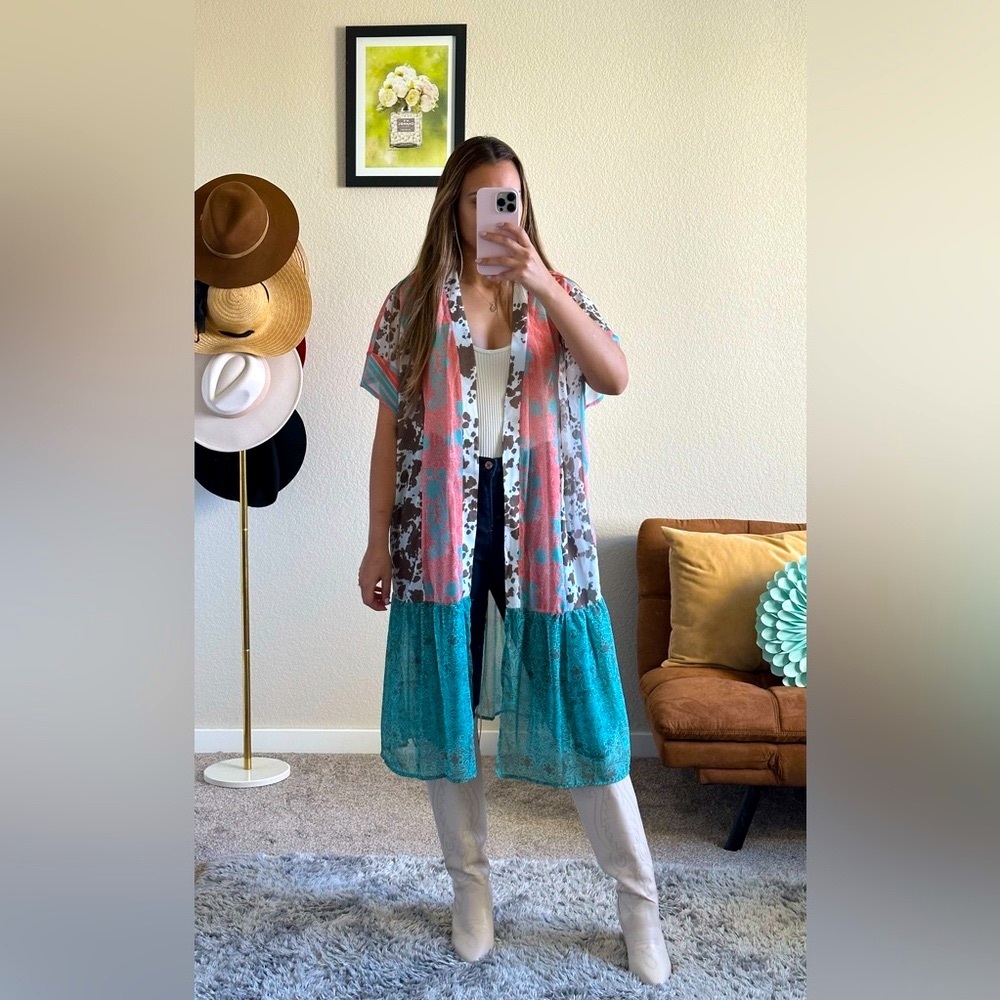 Grace & Emma Printed Long Vest